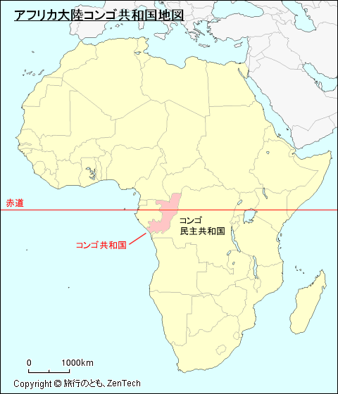 アフリカ大陸コンゴ共和国地図