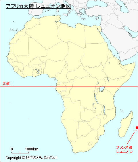 アフリカ大陸 レユニオン地図