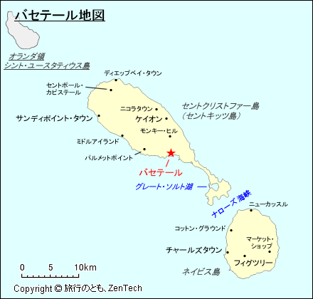 バセテール地図