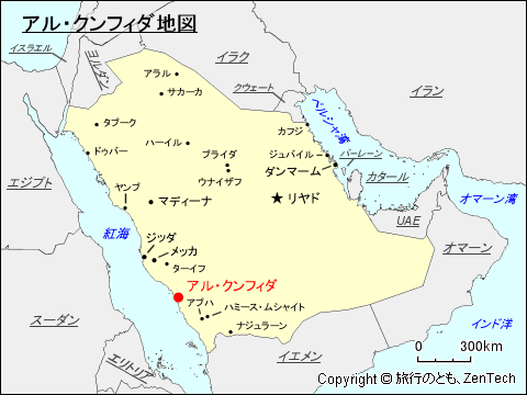 アル・クンフィダ地図