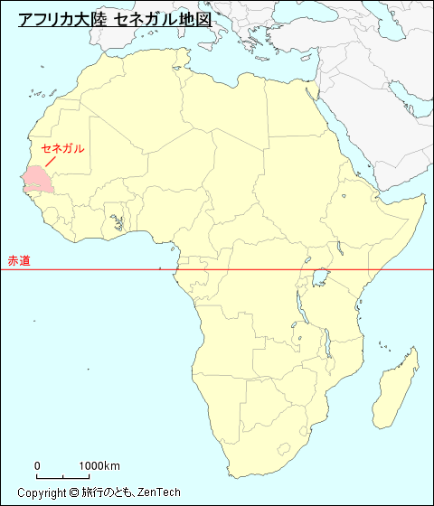 アフリカ大陸 セネガル地図