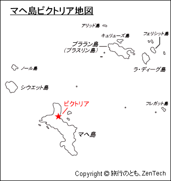 マヘ島ビクトリア地図