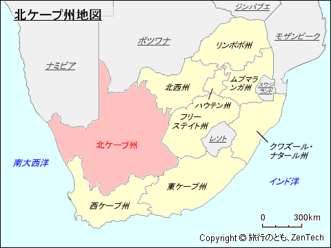 北ケープ州地図