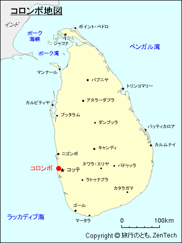 スリランカにおけるコロンボ地図