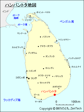 ハンバントタ地図