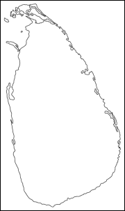 スリランカ白地図