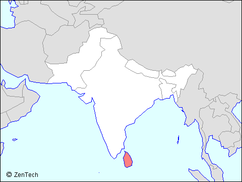 南アジアにおけるスリランカの位置
