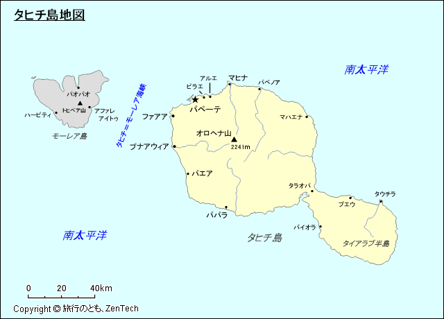 タヒチ島地図