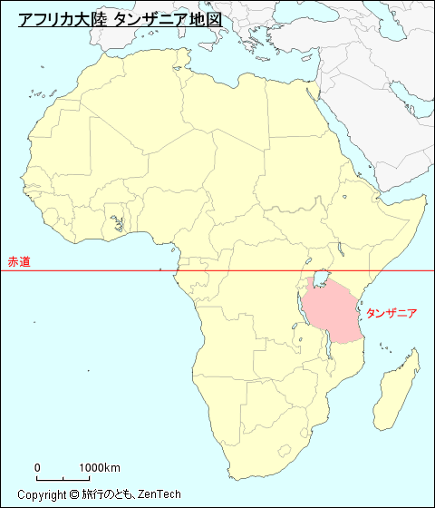 アフリカ大陸 タンザニア地図