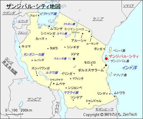 ザンジバル・シティ地図