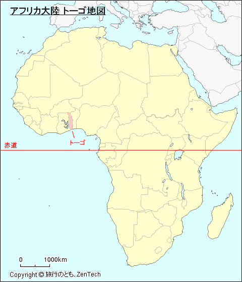 アフリカ大陸 トーゴ地図