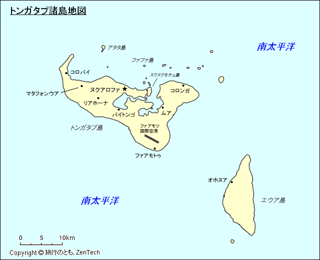 トンガタプ諸島地図