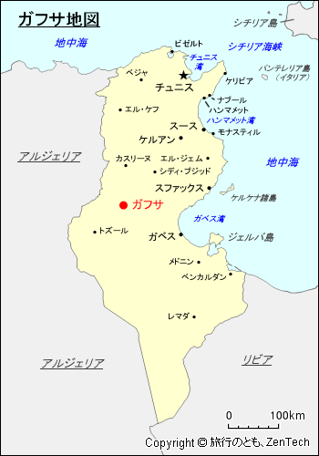 ガフサ地図