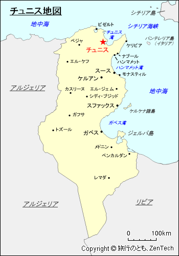 チュニス地図