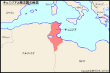 チュニジアと周辺国の地図