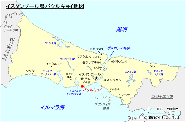 イスタンブール県バクルキョイ地図