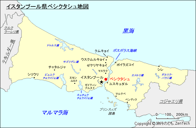 イスタンブール県ベシクタシュ地図