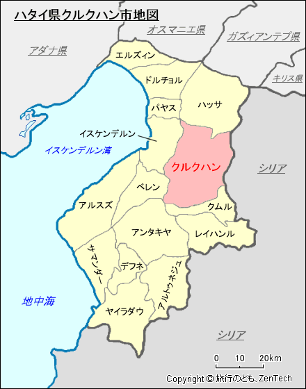 ハタイ県クルクハン市地図