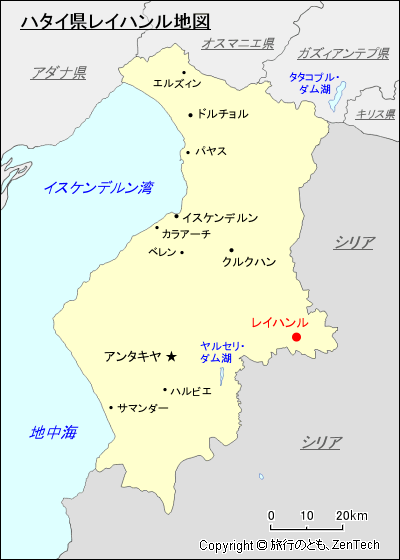 ハタイ県レイハンル地図