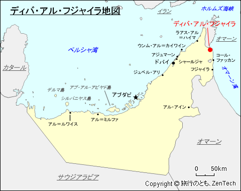 ディバ・アル・フジャイラ地図