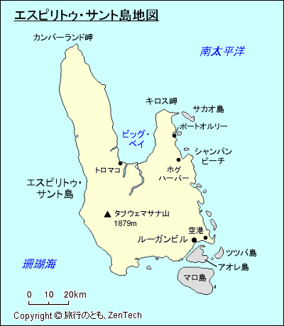 エスピリトゥ・サント島地図