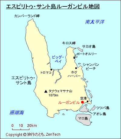エスピリトゥ・サント島ルーガンビル地図