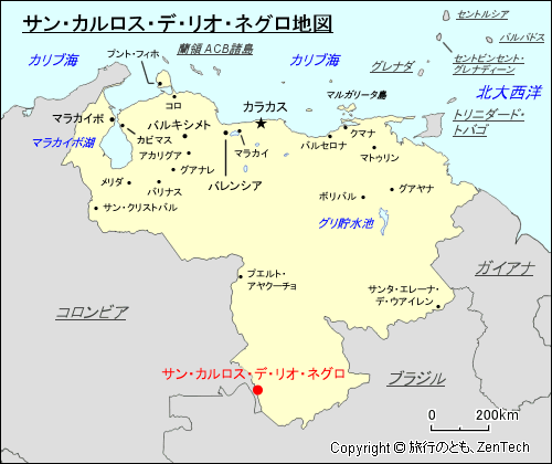 サン・カルロス・デ・リオ・ネグロ地図