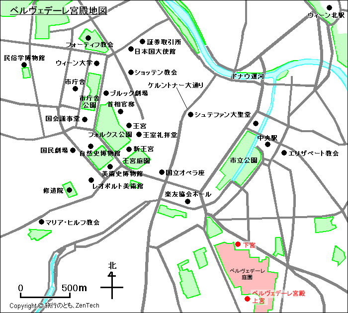 ベルヴェデーレ宮殿地図