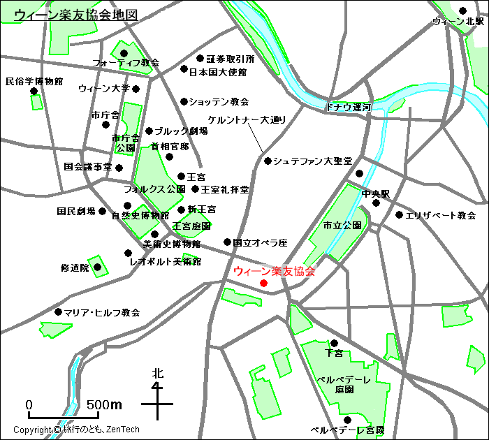 ウィーン楽友協会地図