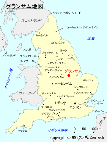 グランサム地図