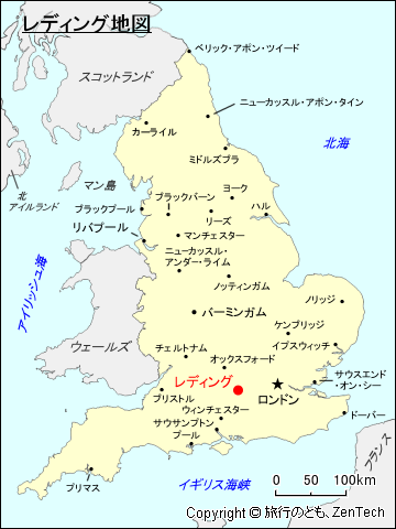 イングランド・レディング地図