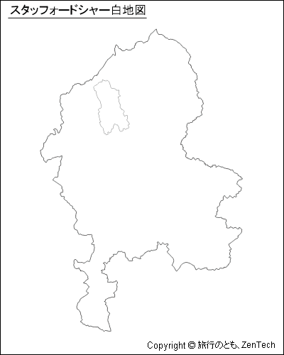 スタッフォードシャー白地図