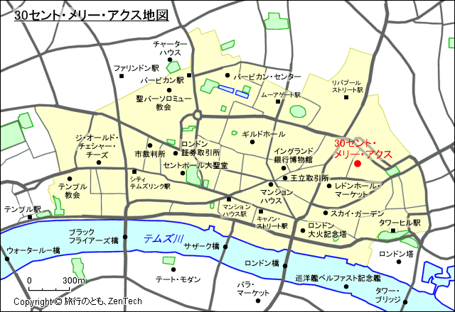 30セント・メリー・アクス地図