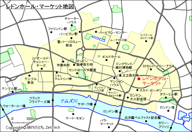 レドンホール・マーケット地図