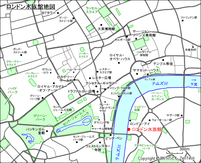 ロンドン水族館地図
