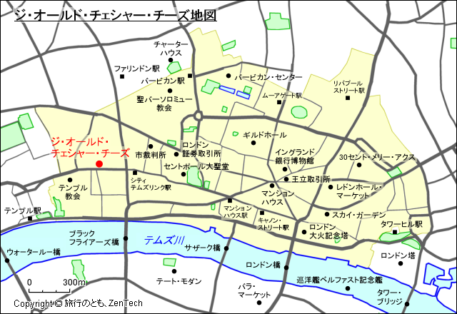 ジ・オールド・チェシャー・チーズ地図
