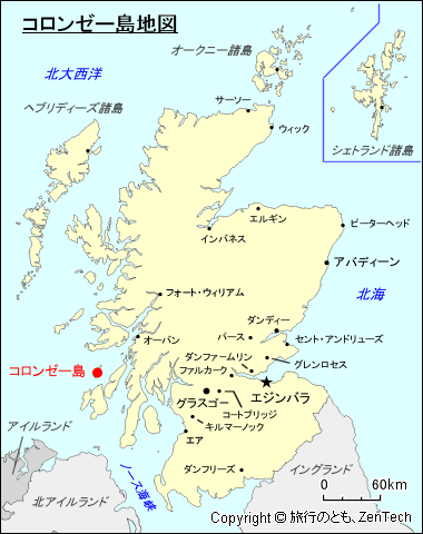 コロンゼー島地図