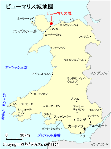 ウェールズ ビューマリス城地図