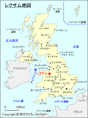 イギリスにおけるレクサム地図
