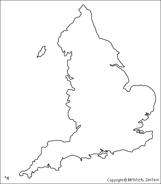 イギリス イングランド白地図 旅行のとも Zentech