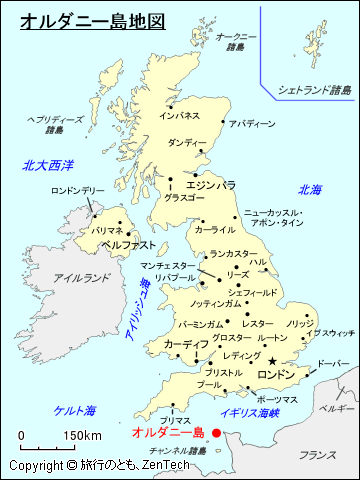 オルダニー島地図