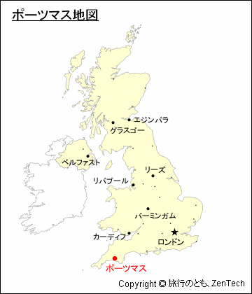 イギリスにおけるポーツマス地図