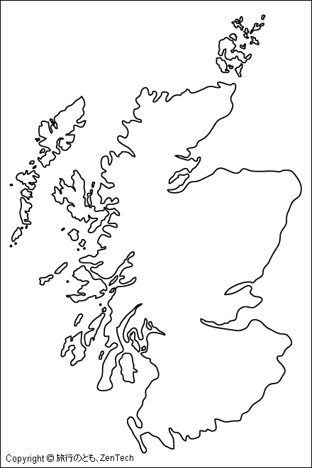 イギリス スコットランド白地図 旅行のとも Zentech