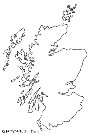 イギリス スコットランド白地図 旅行のとも Zentech