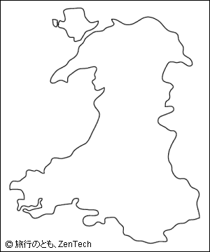 イギリス ウェールズ白地図 旅行のとも Zentech