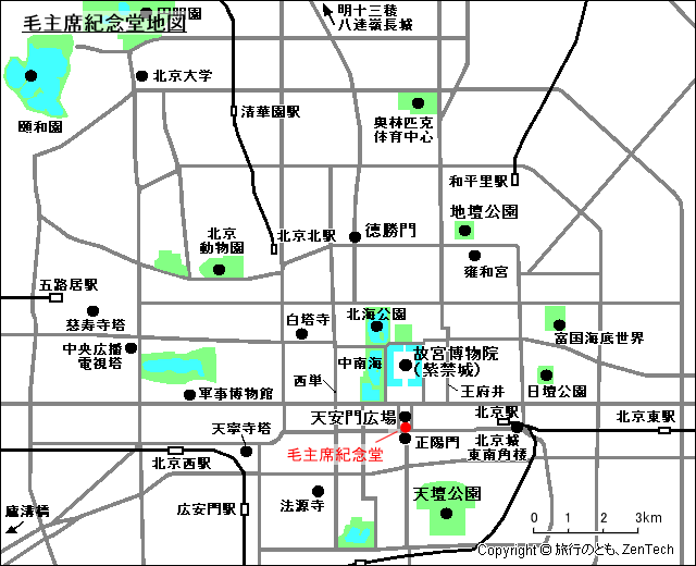 毛主席紀念堂地図