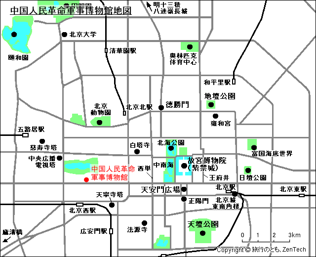 中国人民革命軍事博物館地図