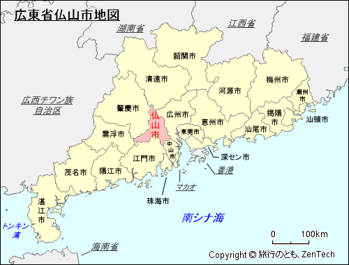 広東省仏山市地図