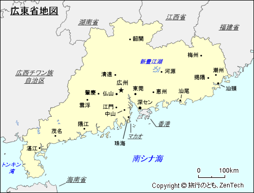 広東省地図
