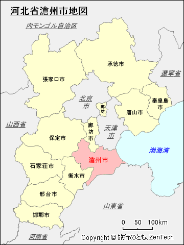 河北省滄州市地図